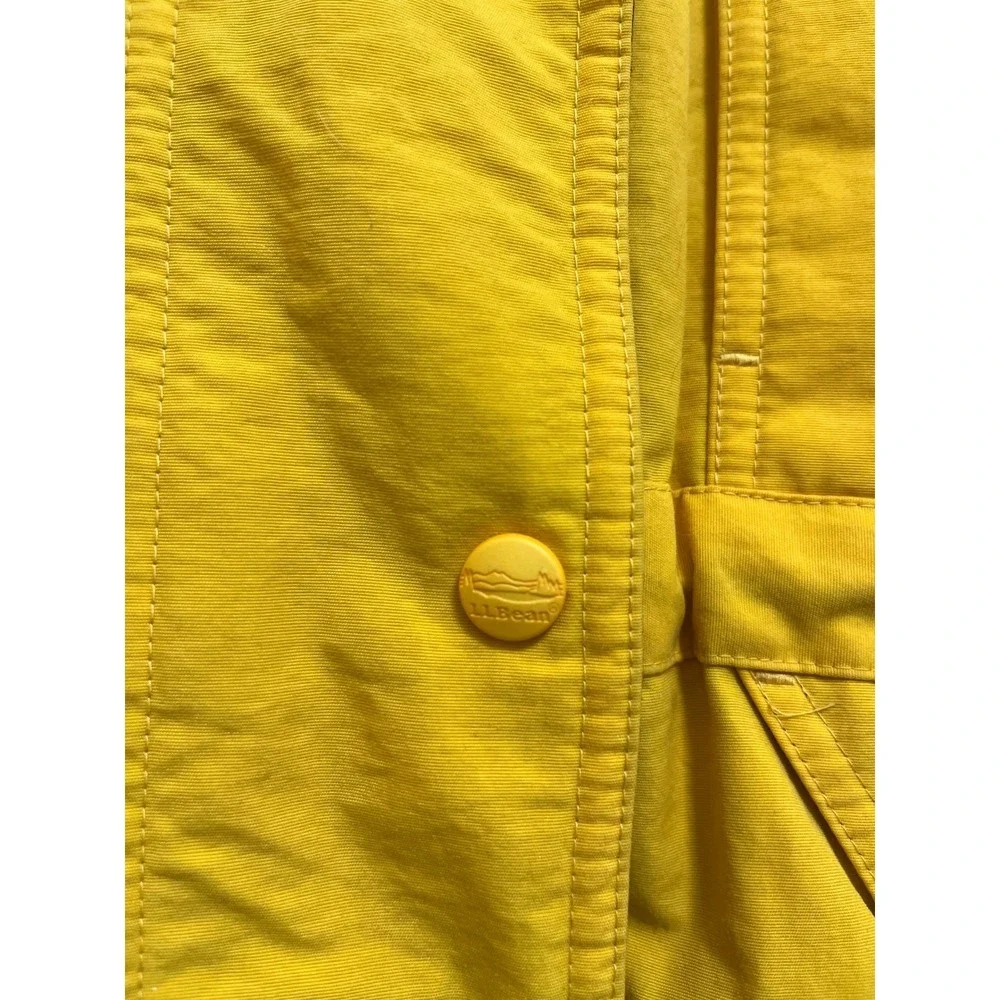 LL Bean Womens Petite Small‎ Yellow Black Hooded Winter Jacket Parka